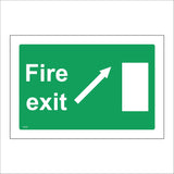 FS378 Fire Exit Diagonal Up Right Arrow Door
