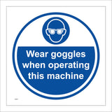 MA979 Wear Goggles When Operating This Machine