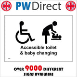 TS195 Accessible Toilet And Baby Changing Black On White