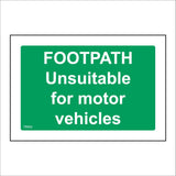 TR900 Footpath Unsuitable For Motor Vehicles