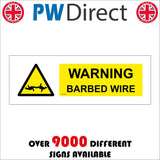 WT340 Warning Barbed Wire