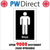 TS030 Boys Toilet White On Black