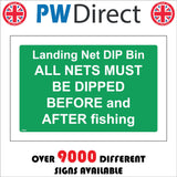 TR898 Landing Net Dip Bin Dipped Before After Fishing
