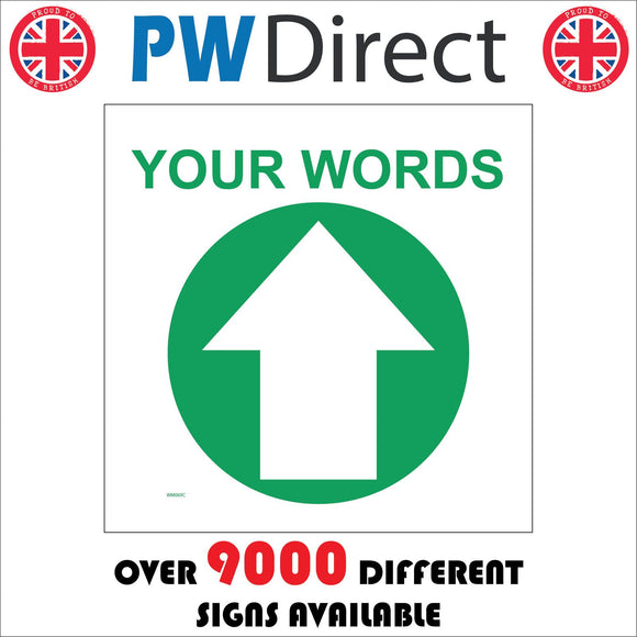 WM069C Circle Your Words North Straight Ahead Arrow Green Guide