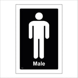 TS017 Male Toilet White On Black