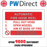 FI483 Automatic Fire Hose Reel Do Not Use On Live Equipment