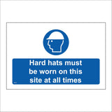 MB037 Hard Hats Must Be Worn On This Site At All Times