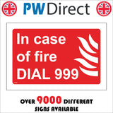 FI484 In Case Of Fire Dial 999 Emergency Services