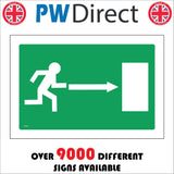 FS385 Fire Exit Right Arrow Running Man Door