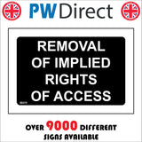 SE210 Removal Of Implied Rights Of Access