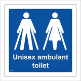 TS265 Unisex Ambulant Toilet Male Female White On Blue