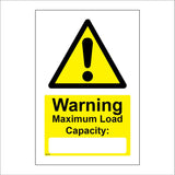 WT461 Warning Maximum Load Capacity Made To Order