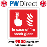 FI384 In Case Of Fire Break Glass