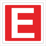 FI353 Letter E Alphabet Warning Safety Fire Hazard Assembly