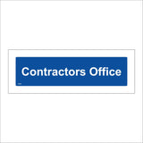 CS682 Contractors Office White On Blue Plaque