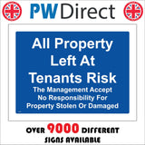 WT457 Property Left At Tenants Risk Management Not Responsible