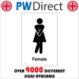 TS116 Female Toilet Bursting Urgent Black On White