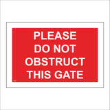 TR967 Please Do Not Obstruct This Gate