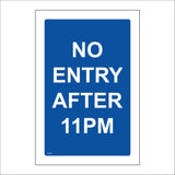 GG452 No Entry After 11pm