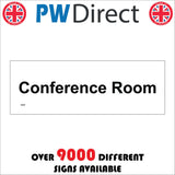 GG337 Conference Room Black On White Door Plaque Assembly