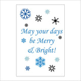XM320 May Your Days Be Merry Bright Snowflakes Blue Grey