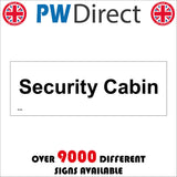 SE186 Security Cabin Black On White Plaque
