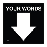 WM064A Words South Down Arrow Black Direction Marker Route Custom
