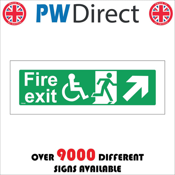 FS343 Fire Exit Wheelchair Access Running Man Right Arrow North