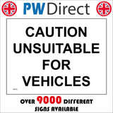 VE478 Caution Unsuitable For Vehicles