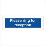 GG354 Please Ring For Reception Front Desk Office Hotel