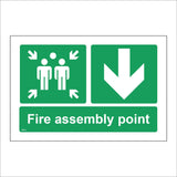 FS612 Fire Assembly Point Down Arrow