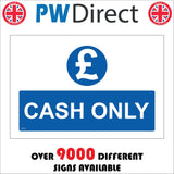 SE177 Cash Only White On Blue