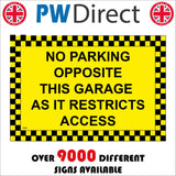 TR868 No Parking Opposite This Garage Restricts Access