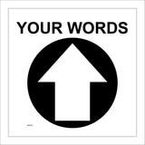 WM069A Circle Your Words North Straight Ahead Arrow Black Guide