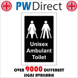 TS169 Unisex Ambulant Toilet Male Female White On Black