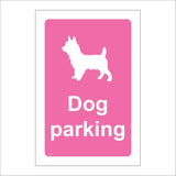 GG168 Dog Parking Pink White Shops Cafe Tails Happy Secure