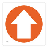WM066E Ahead Forward North Arrow Orange Route Guide Way Trail