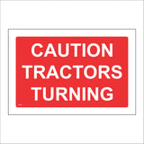 VE496 Caution Tractors Turning