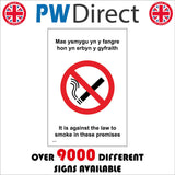 NS130 Mae Ysmygu Yn Y Fangre Hon Yn Erbyn Y Gyfraith