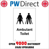 TS167 Male Female Ambulant Toilet Black On White
