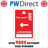 FI400 Fire Point Location Left Arrow White Box
