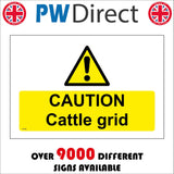 WT501 Caution Cattle Grid