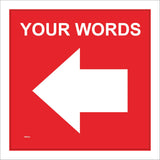 WM063H Your Words Choice Text Left Arrow West Red Custom Guide