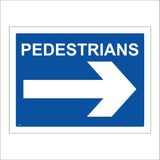 CS056 Pedestrians Right Sign with Arrow Right