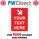 FI399 Your Text Here Diagonal Down Right Arrow Made To Order