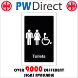 TS023 Toilets Male Female Disabled Accessible White On Black