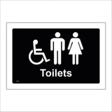 TS200 Male Female Disabled Toilets White On Black