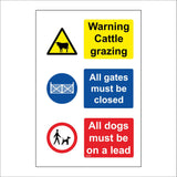 MU406 Warning Cattle Grazing Gates Closed Dogs On Lead