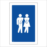 TS099 Toilets Urgent White On Blue Male Female