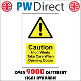 WT464 Caution High Winds Take Care When Opening Doors